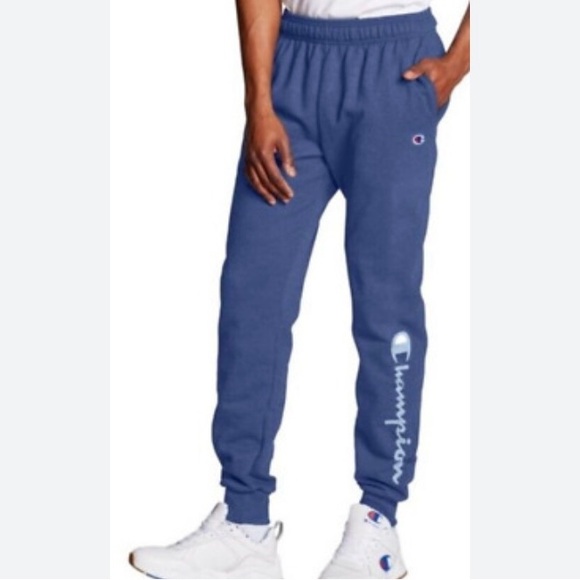 Champion Other - Champion Men's Power-blend Fleece Jogger Pants w/Logo Print Blue size S NEW